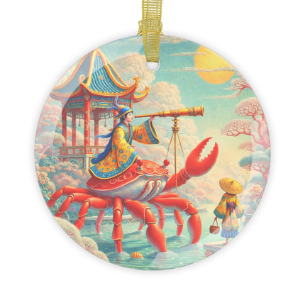 The Celestial Crab Navigator Glass Ornament