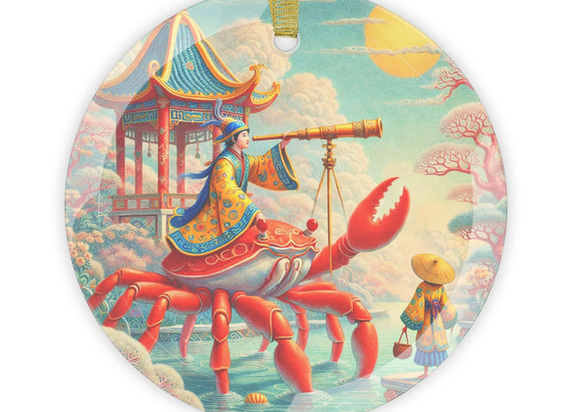 The Celestial Crab Navigator Glass Ornament