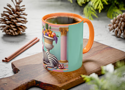 Still Life with Zebra, Fruit, and Pink Columns Colorful Mugs (11oz, 15oz)