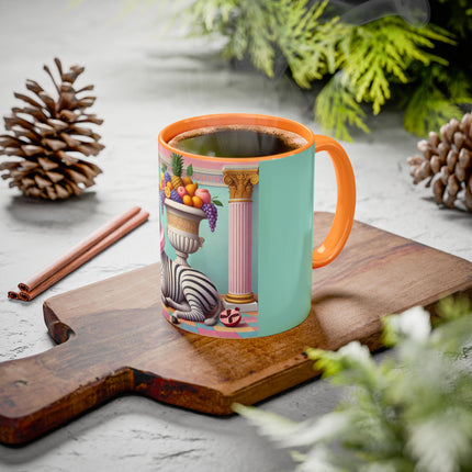 Still Life with Zebra, Fruit, and Pink Columns Colorful Mugs (11oz, 15oz)
