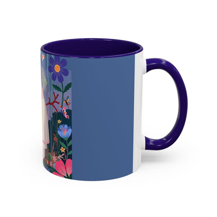 The Lady Of The Enchanted Aquarium Colorful Mugs – Art Deco Aquatic Elegance