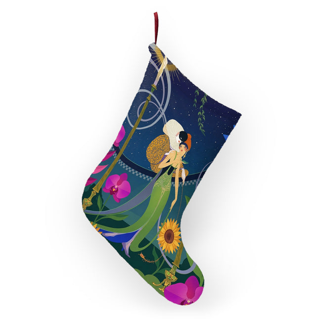 🕯️✨ The Lady Of The Starlit Candles Christmas Stocking – Art Deco Theatrical Romance