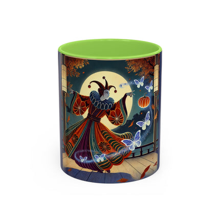 Court Magician with Ghost Butterflies Colorful Mugs (11oz, 15oz)