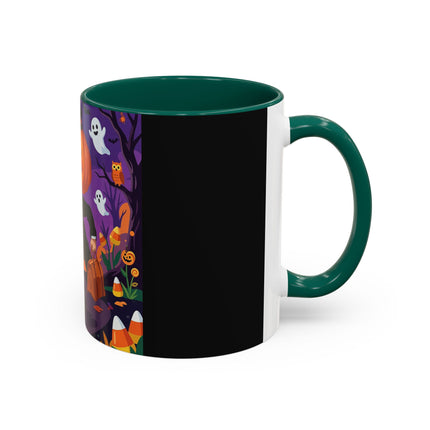 🎃🏮 The Pumpkin Gentleman's Moonlit Stroll Colorful Mug – Whimsical Halloween Charm