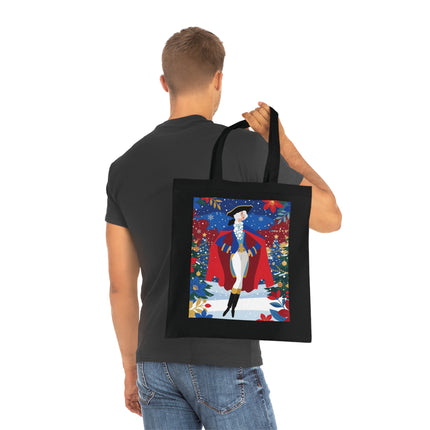 🎄🎭 The Christmas Masquerade Lady Cotton Tote Bag – Art Deco Holiday Glamour