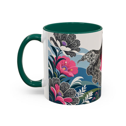 🌸🎀 The Pink Lace Garden Promenade Colorful Mug – Art Deco Fashion Elegance