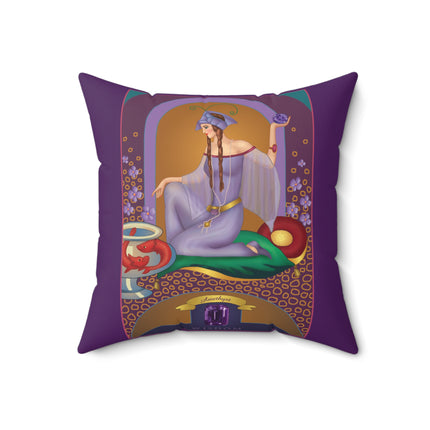 February & Amethyst (from the Gem Series) by Sofia Chiostri Spun Polyester Square Pillow