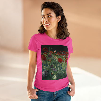 Poppies (A Study of Poppies for Carnation, Lily, Lily, Rose) by John Singer Sargent Women's Midweight Cotton Tee