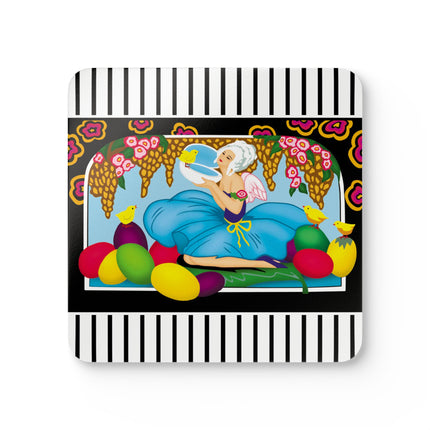 Blooms and Chicks Corkwood Coaster Set