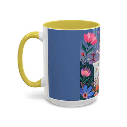 The Lady Of The Enchanted Aquarium Colorful Mugs – Art Deco Aquatic Elegance