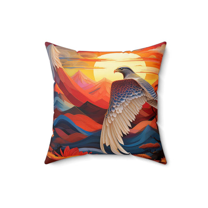 Falcon's Sunset Masterpiece Spun Polyester Square Pillow