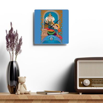 April & Diamond Zodiac Acrylic Wall Clock