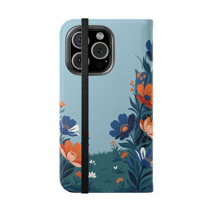 🌺🎩 The Lady Of The Grand Flower Garden Flip Case – Art Deco Floral Fantasy