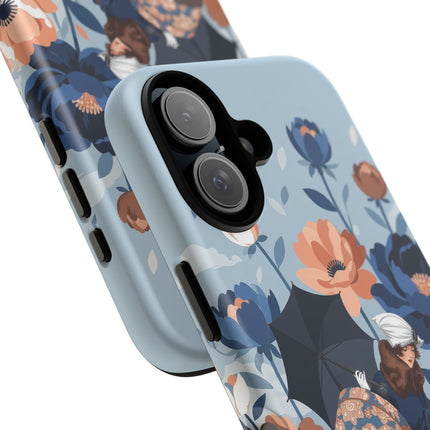 ☂️🌺 The Lady Of The Traveling Garden Phone Case – Art Deco Floral Adventure