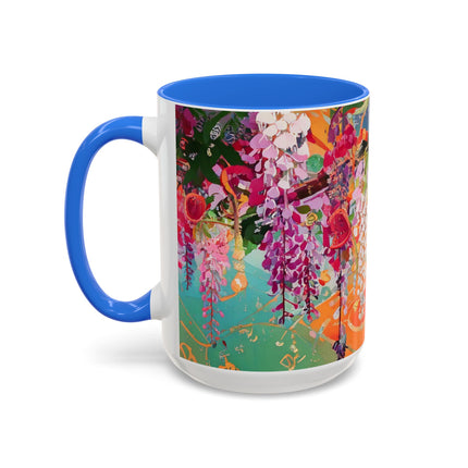 Golden Wisteria Elegance Colorful Mugs (11oz, 15oz)