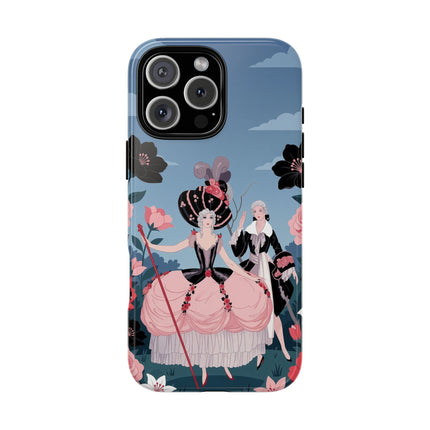 🌹🎭 The Rose Masquerade Promenade Phone Case – Art Deco Floral Elegance