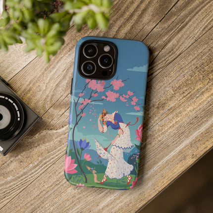 🌸☂️ The Lady Of The Falling Blossoms Phone Case – Art Deco Garden Whimsy