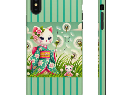 Geisha Kitten and the Dandelion Phone Cases