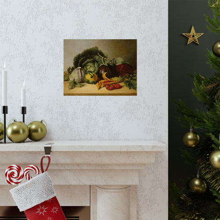 Still Life, Balsam Apple, and Vegetables by James Peale Matte Horizontal Posters