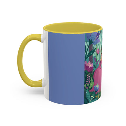 The Lady Of The Enchanted Mirror Colorful Mugs – Art Deco Botanical Elegance