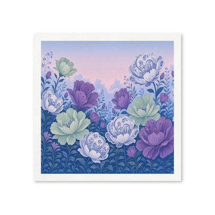 🌸💜 The Lavender Porcelain Blossom Garden Napkins – Romantic Botanical Elegance