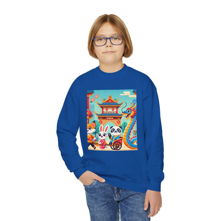 Lantern Street Dragon Parade Youth Crewneck Sweatshirt – Festive Energy, Culture & Playful Adventure