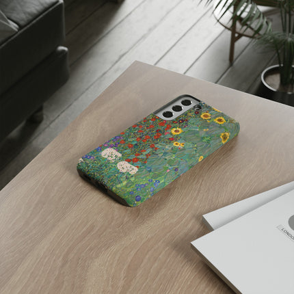 Farm Garden with Sunflowers by Gustav Klimt Phone Cases