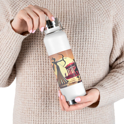 Art Deco Valentine's Romance Copper Vacuum Insulated Bottle, 22oz