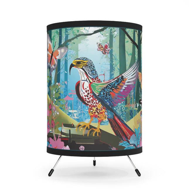 A Colorful Raptor Tripod Lamp