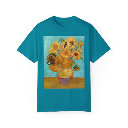 Vase with Twelve Sunflowers by Vincent van Gogh Unisex Garment-Dyed T-shirt