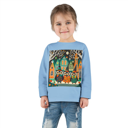 Night of the Trick-or-Treating Owlets Toddler Long Sleeve Tee