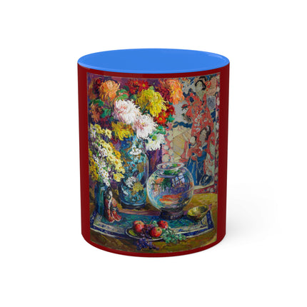 Fish, Fruits, and Flowers by Kathryn E. Cherry Colorful Mugs, 11oz