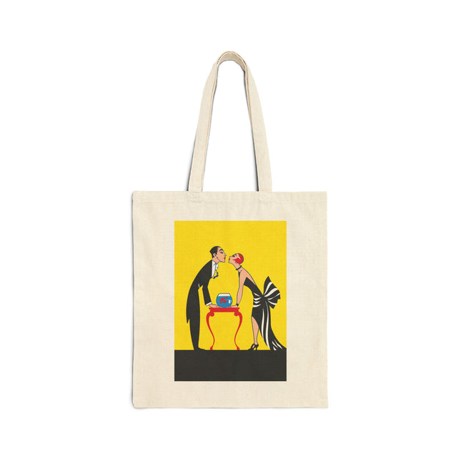 A Moment of Elegance: A Passionate Embrace Amidst Golden Splendor Cotton Canvas Tote Bag