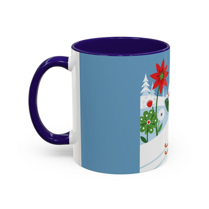 🎿❄️ The Winter Garden Skier Colorful Mug – Whimsical Holiday Fantasy