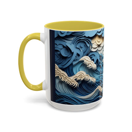 Dramatic Ocean with Crashing Waves Colorful Mugs (11oz, 15oz)