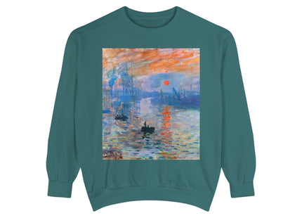 Sunrise by Claude Monet Unisex Garment-Dyed Sweatshirt