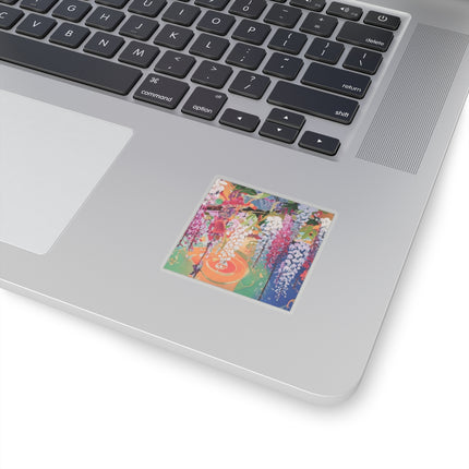 Golden Wisteria Elegance Kiss-Cut Stickers (4 Sizes)
