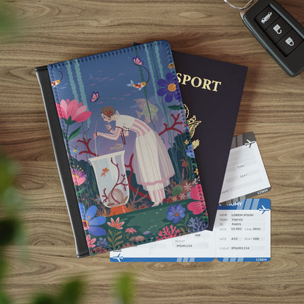 🐠🌸 The Enchanted Aquarium Garden Passport Cover – Art Deco Underwater Fantasy