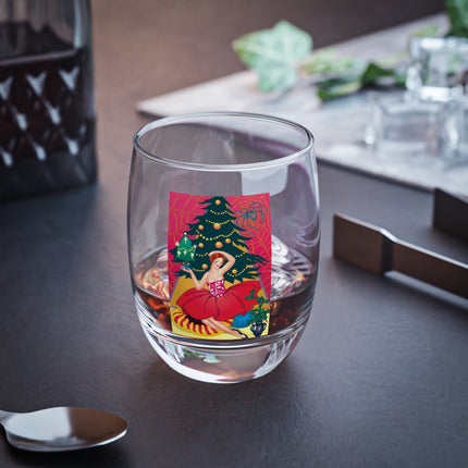 Art Deco Christmas Enchantment Whiskey Glass