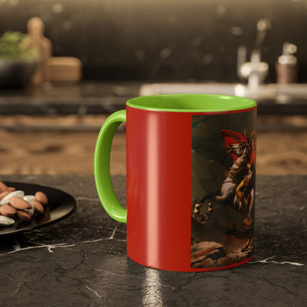 Napoleon Crossing the Alps by Jacques-Louis David Colorful Mugs (11oz, 15oz)