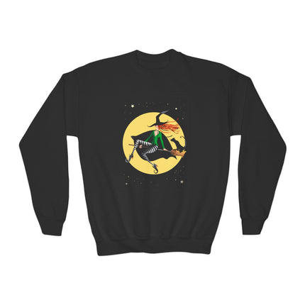 A Witch’s Moonlit Flight Youth Crewneck Sweatshirt