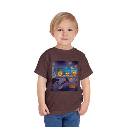 Whimsical Halloween Mischief Toddler Short Sleeve Tee