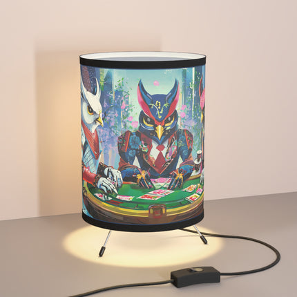 Cyberpunk Owl & Raven Tripod Lamp