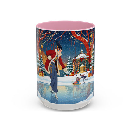 ⛸️🎄 The Christmas Skating Pavilion Colorful Mug – Art Deco Holiday Fantasy