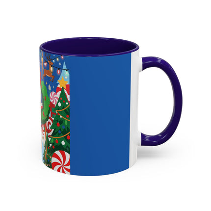 🦌🍬 The Lady Of The Peppermint Christmas Garden Colorful Mug – Colorful Art Deco Holiday Fantasy