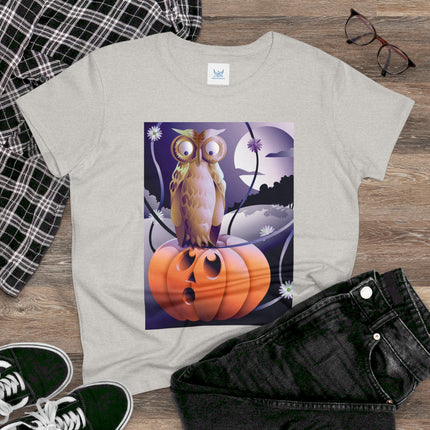 The Startled Pumpkin Women's Midweight Cotton Tee
