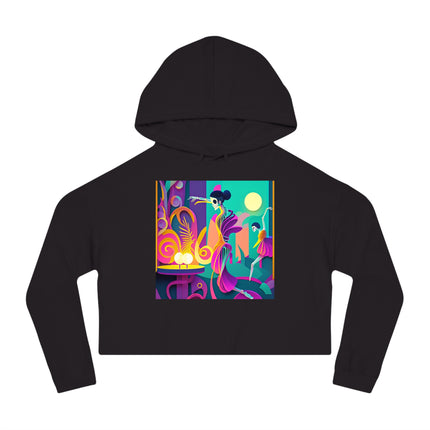 Dance of the Skeleton Ballerinas Women’s Cropped Hooded Sweatshirt