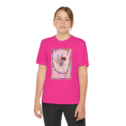 A Playful Fairy Jumps Rope Youth Competitor Tee – Magical Motion & Whimsical Joy
