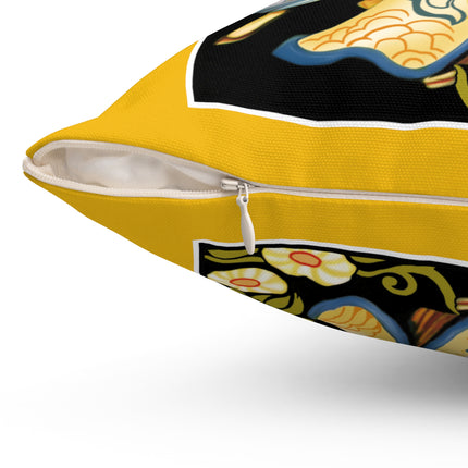 Golden Embrace Spun Polyester Square Pillow