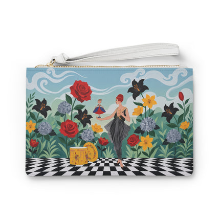 🌹🎭 The Lady Of The Little Dancer Clutch Bag – Art Deco Floral Fantasy